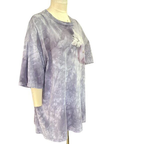 Purple Tie Dye Kitten Kitty Cat Graphic Tee Women Sz XL #57W - Picture 3 of 8